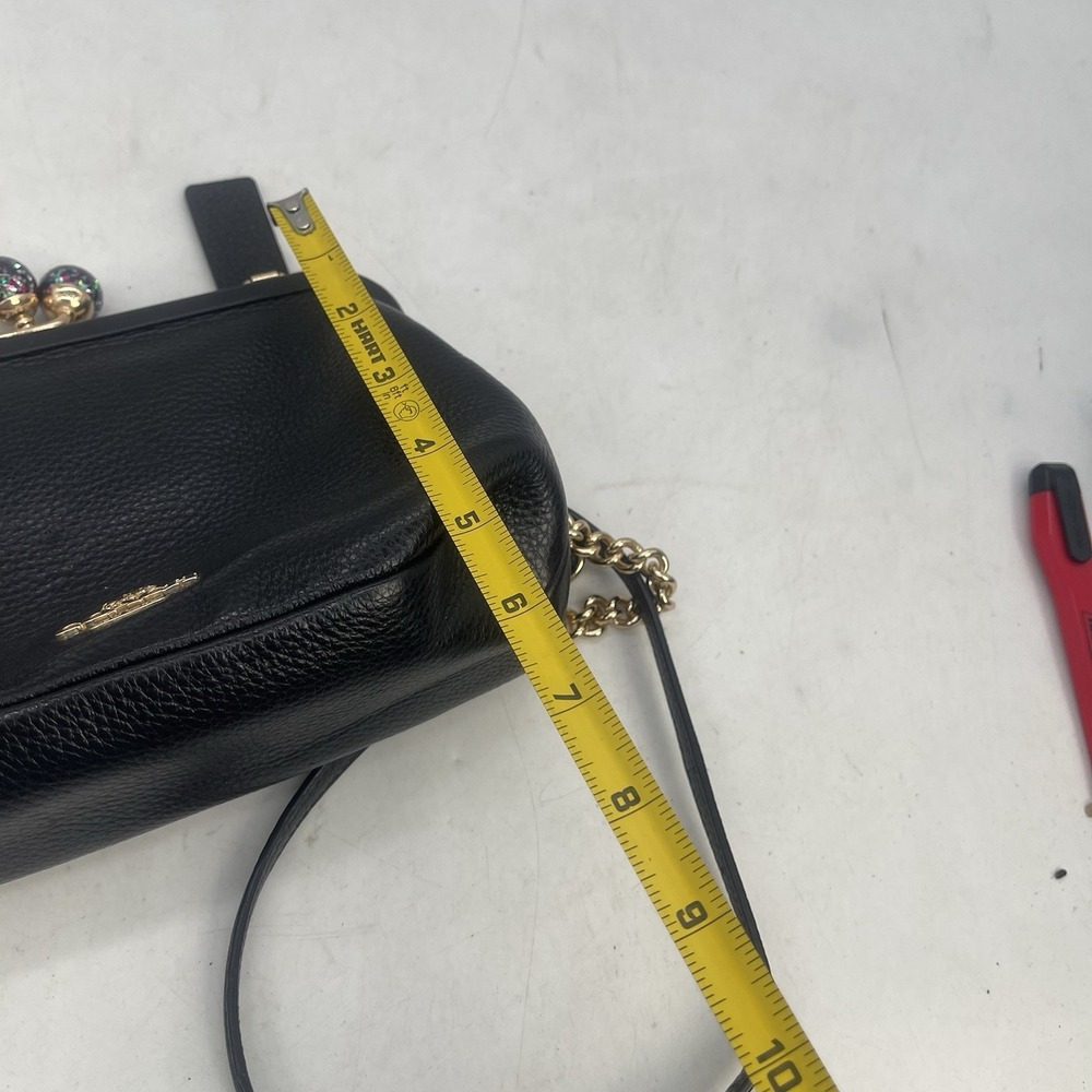 Coach Nora Kisslock Crossbody Shoulder Bag Black Chain - Picture 5 of 13